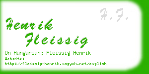 henrik fleissig business card
